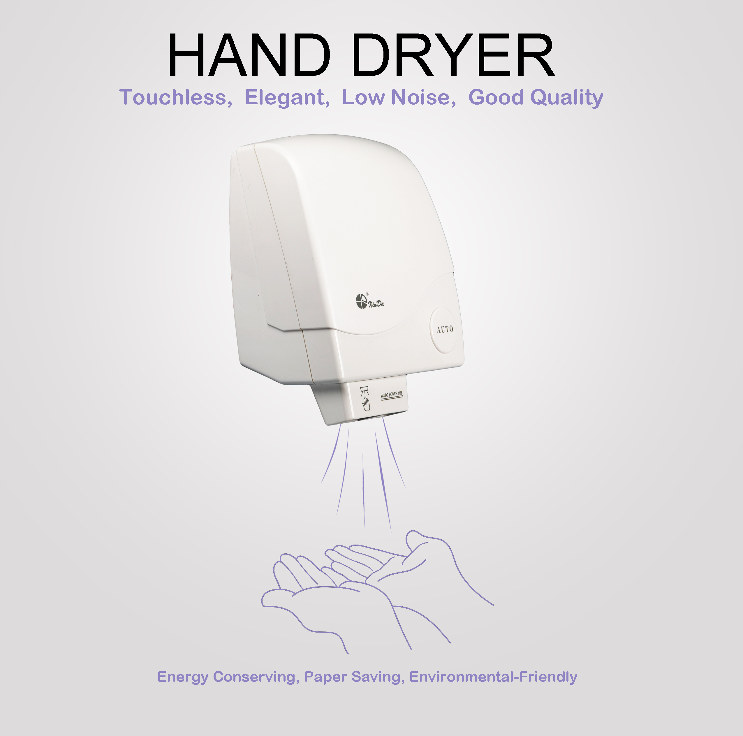 El XinDa GSX1900 baño público automático baño de inducción montado en la pared lavado de manos secador de manos secador de manos