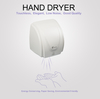 Secador de manos profesional con sensor automático para Hotel XinDa GSX1800A, cuerpo de plástico blanco automático montado en la pared