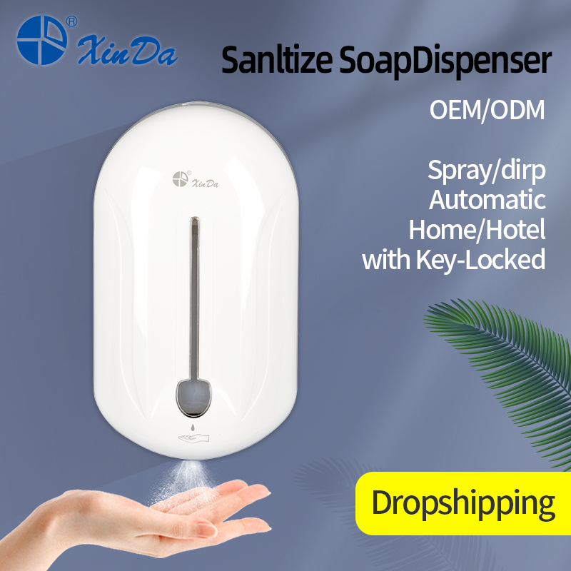 Dispensador de jabón Bottleshand de montaje en pared inteligente automático sin contacto de plástico eléctrico de mano líquida