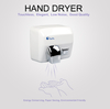 Secador de manos de chorro único de color blanco Secador de manos con pilas de inducción automática