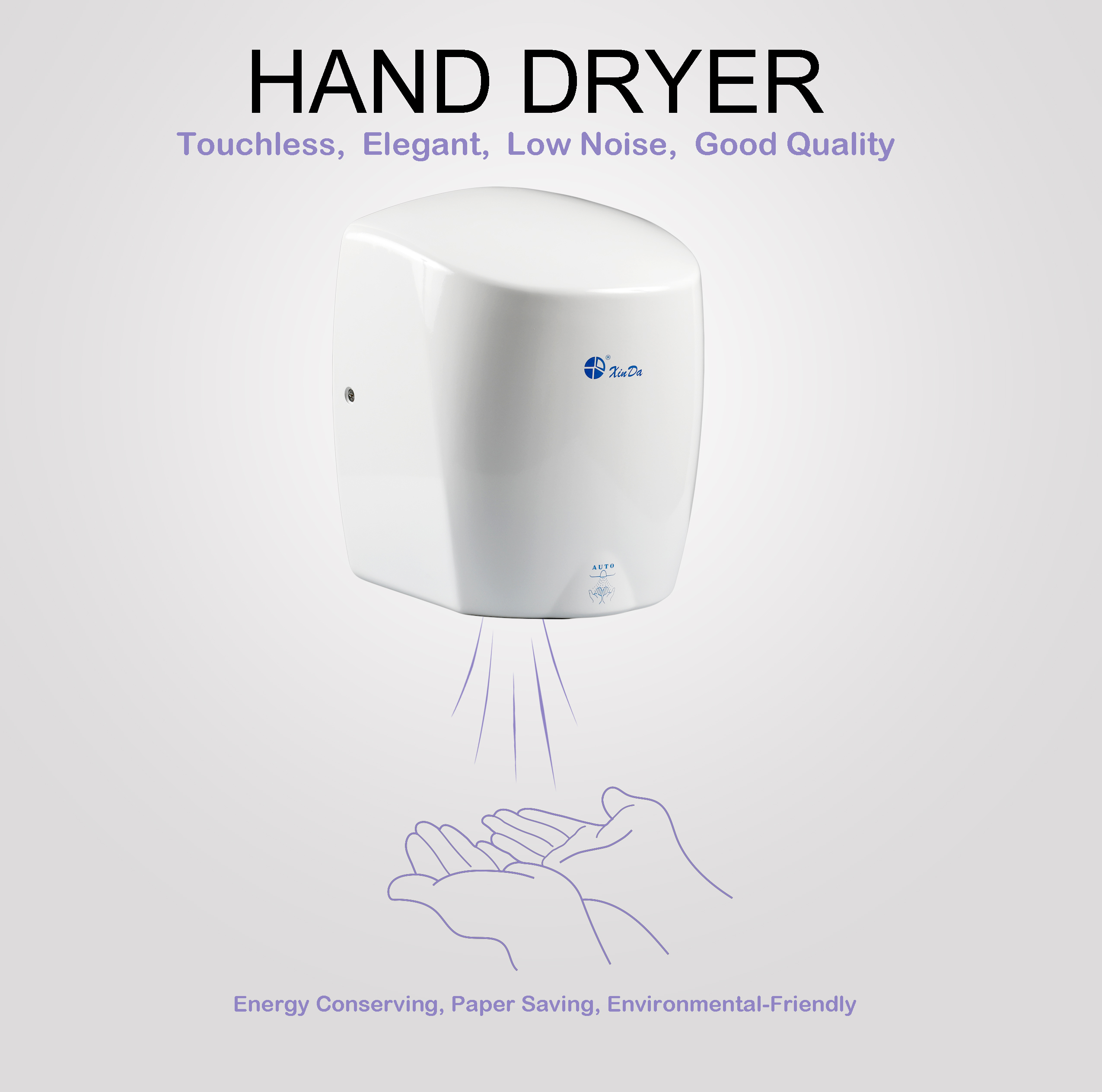 Secador de manos de inducción automático Hotel Secador de manos inteligente de secado rápido